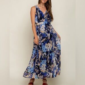 Blue Floral Maxi Dress